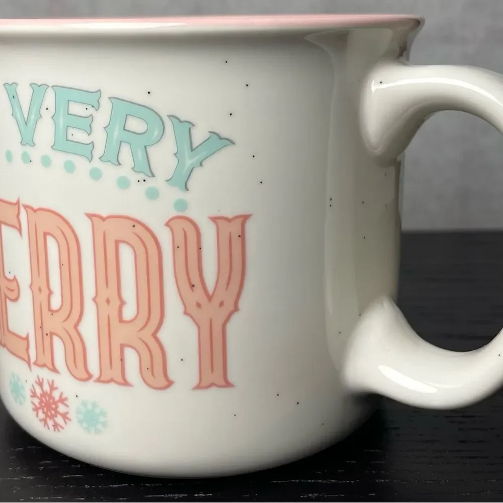 Peppermint & Pine “So Very Merry” Retro Ceramic Christmas Mug